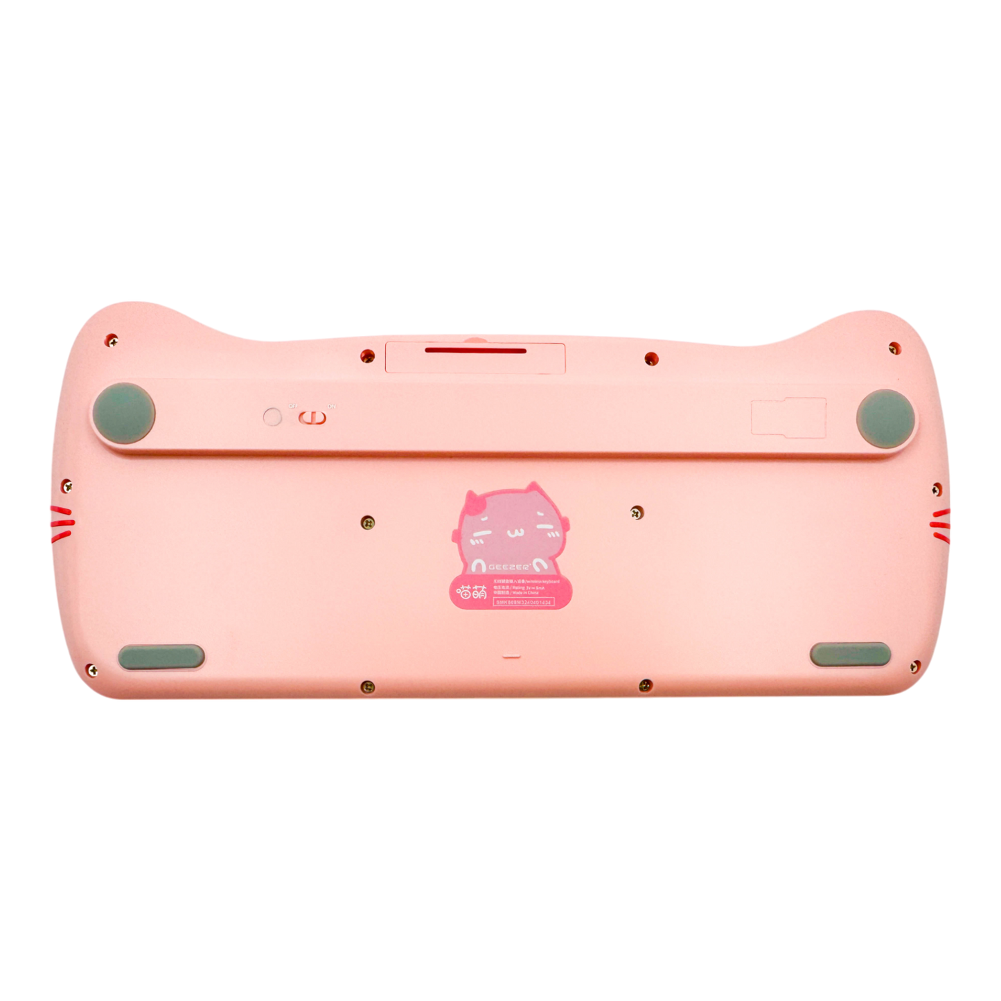 COMBO TECLADO Y MOUSE GEEZER 0053 DISEÑO DE GATO COMPACTO ROSADO