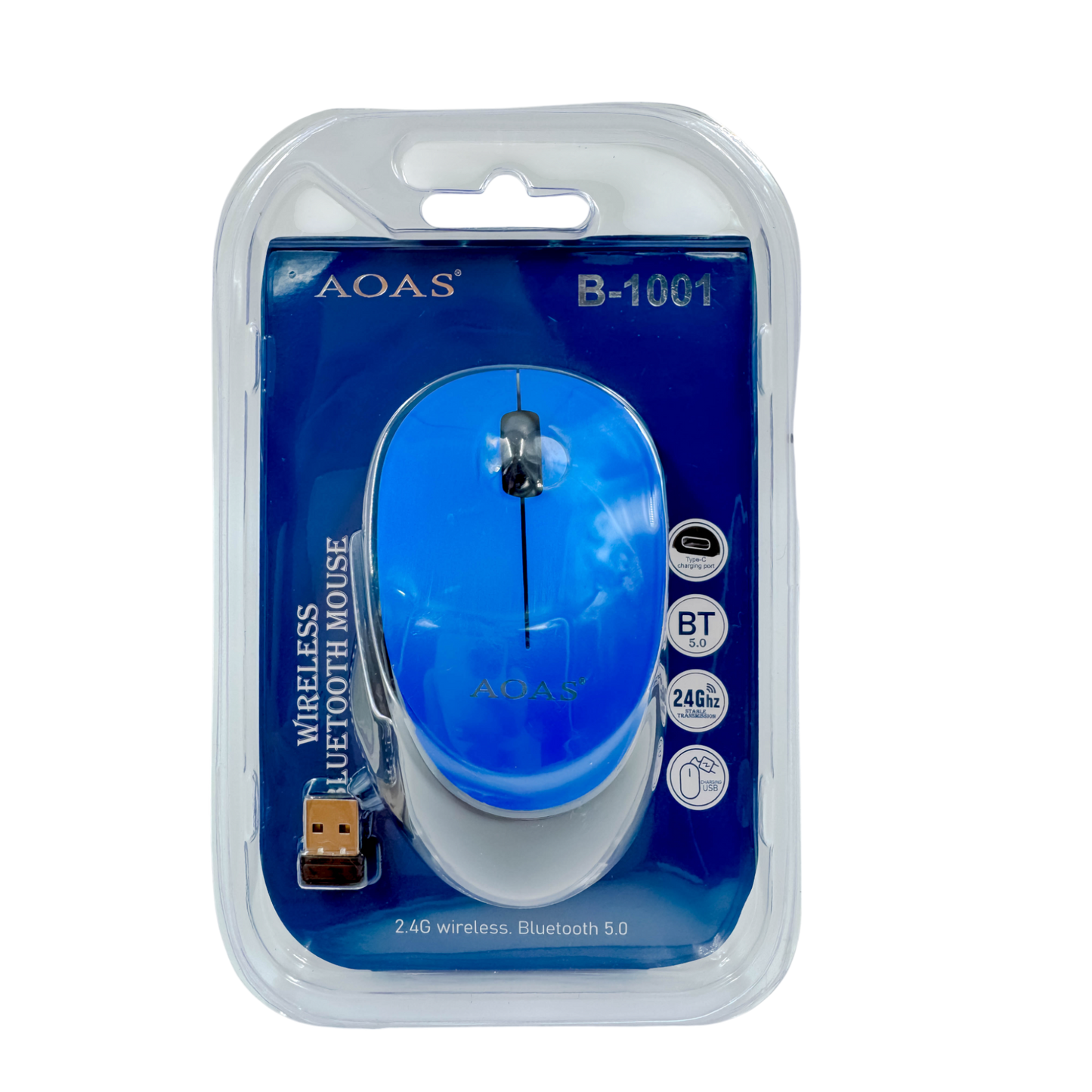 MOUSE INALÁMBRICO | AOAS B-1001 AZUL