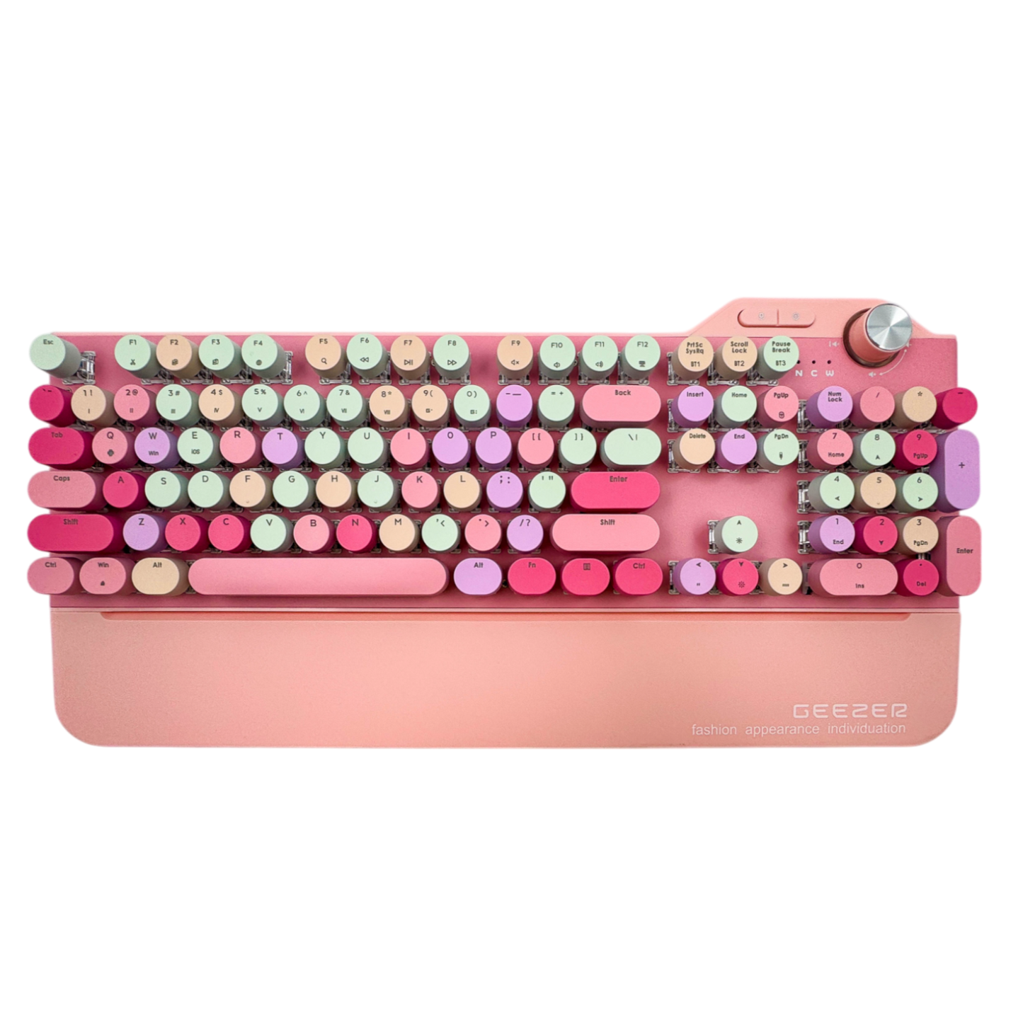 TECLADO MECANICO DE COLORES GEZZER G7 - ROSADO