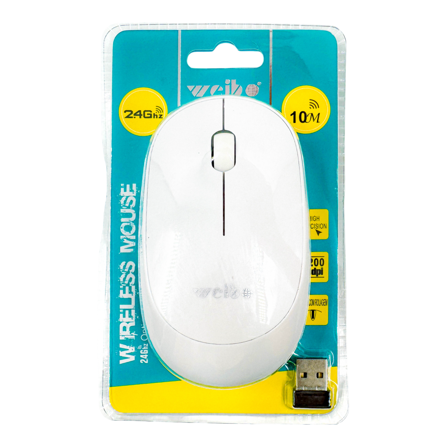 Mouse Inalámbrico Weibo RF-2822B - Blanco | 3 DPI 1600 2.4G 10m Ambidiestro | Plug & Play