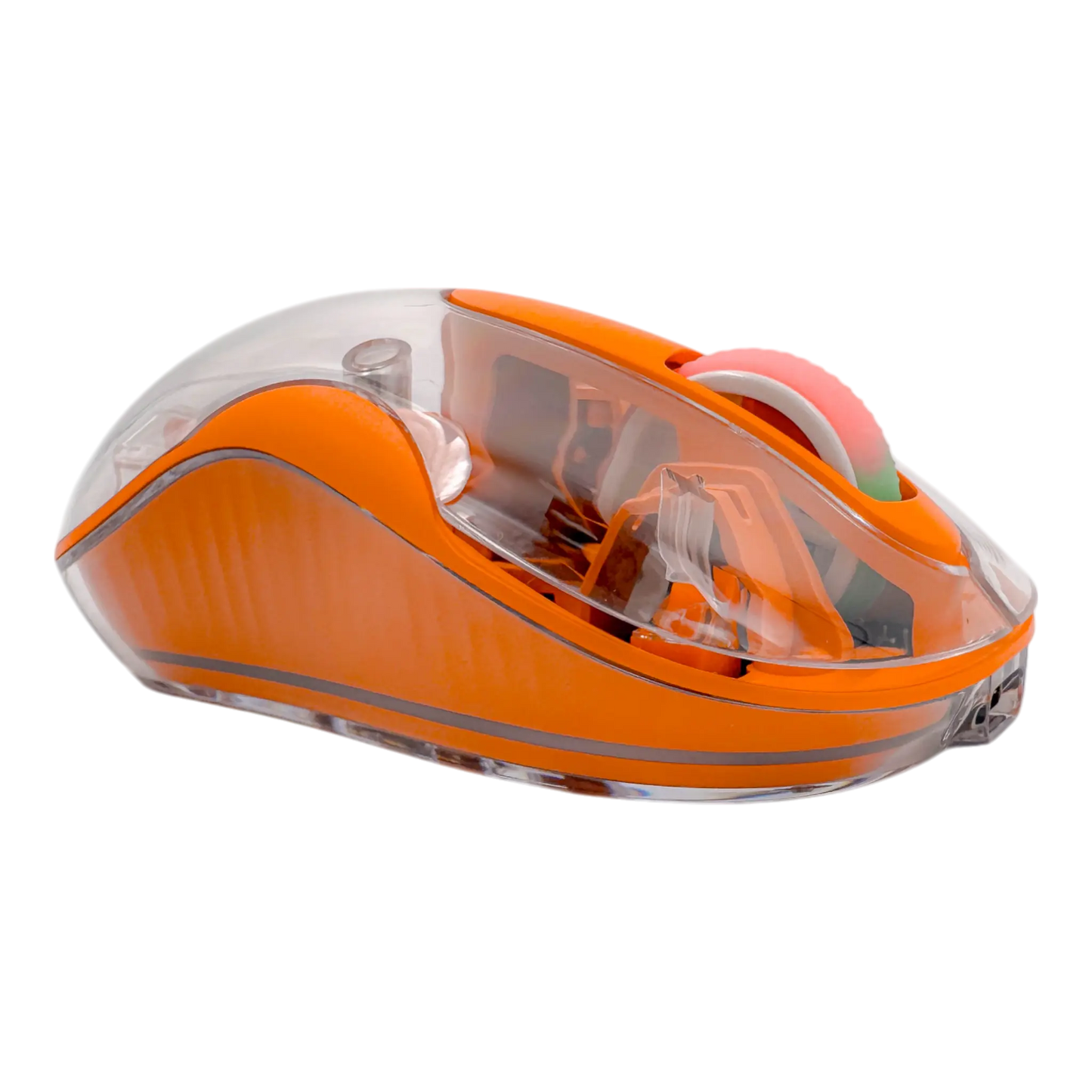 MOUSE INALÁMBRICO TRASNPARENTE M333 - NARANJA