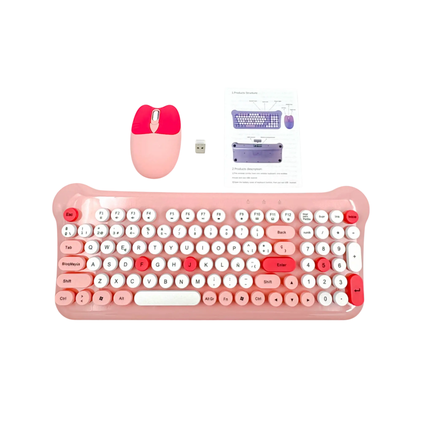 COMBO TECLADO DE MEMBRANA | AOAS AS-212 ROSADO