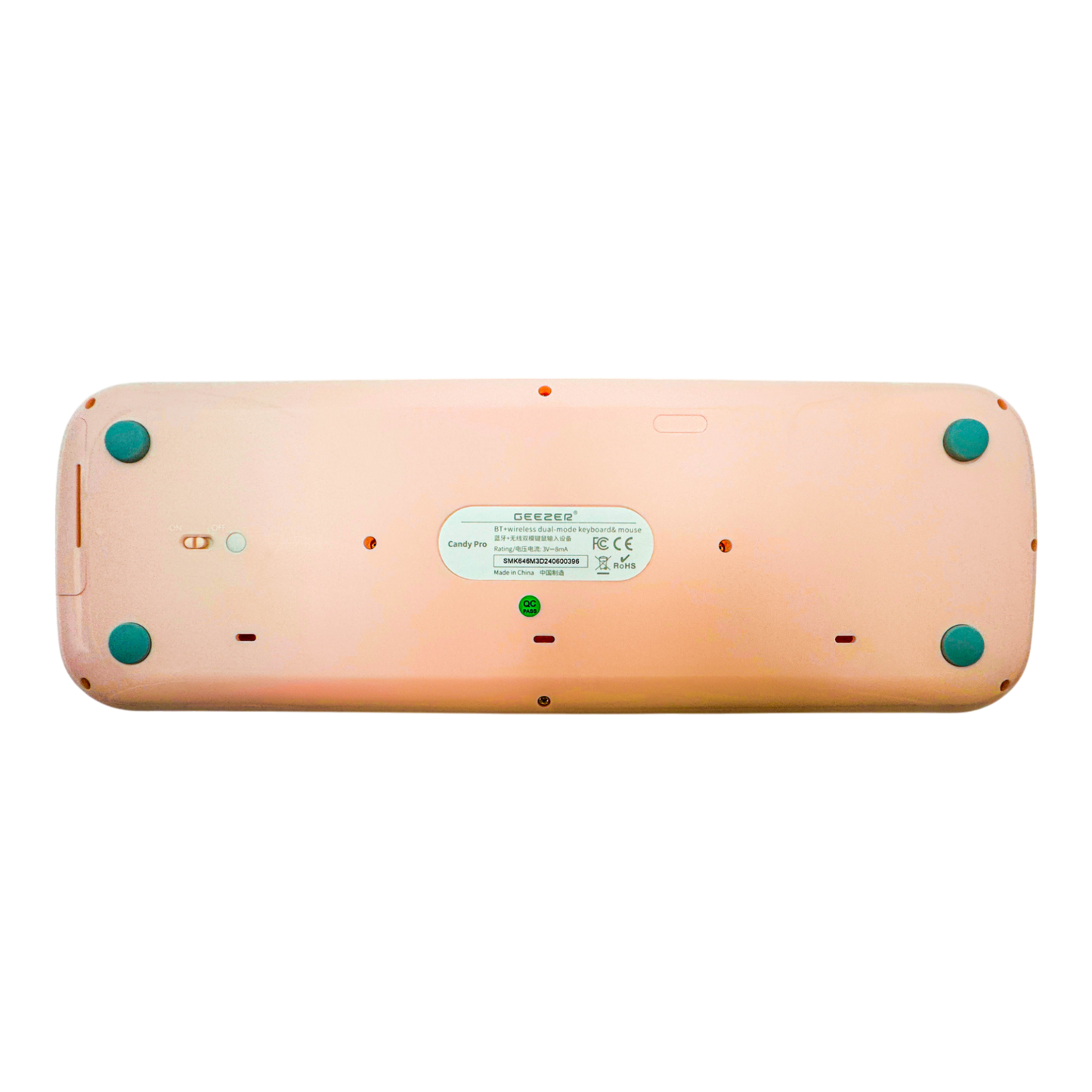 COMBO TECLADO Y MOUSE SILENCIOSO GEEZER 0055-CANDY PRO-ROSADO