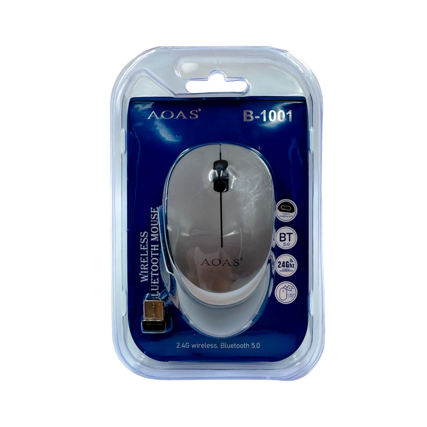 MOUSE INALÁMBRICO | AOAS B-1001 GRIS