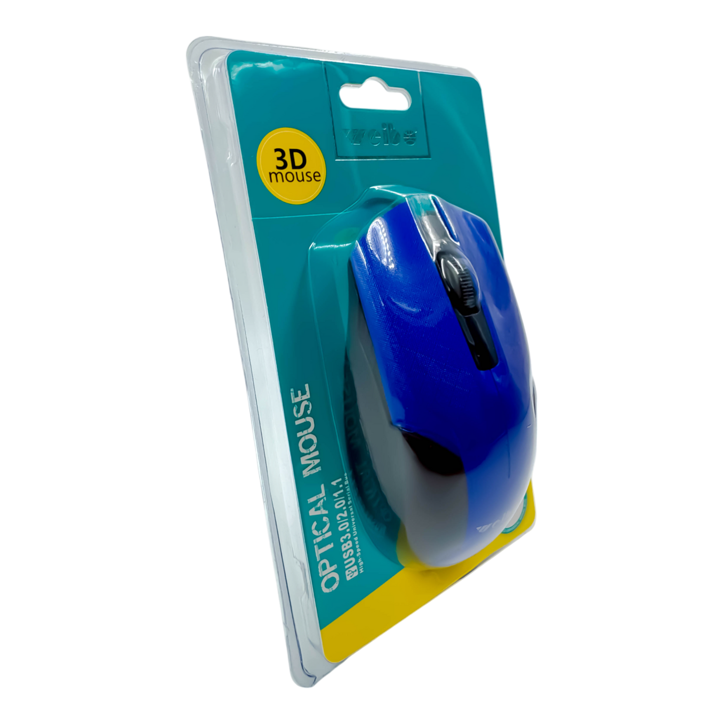 MOUSE ÓPTICO CON CABLE | WEIBO FC-145 AZUL