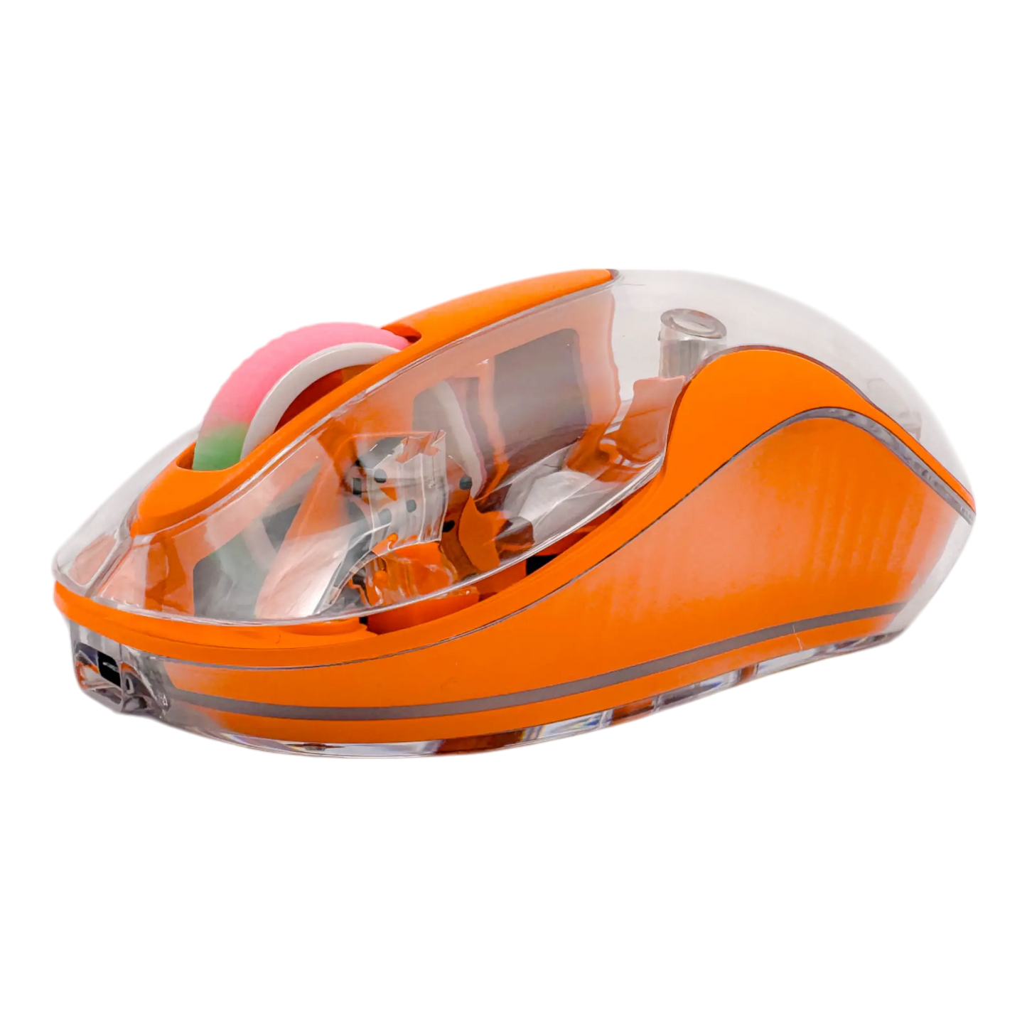 MOUSE INALÁMBRICO TRASNPARENTE M333 - NARANJA