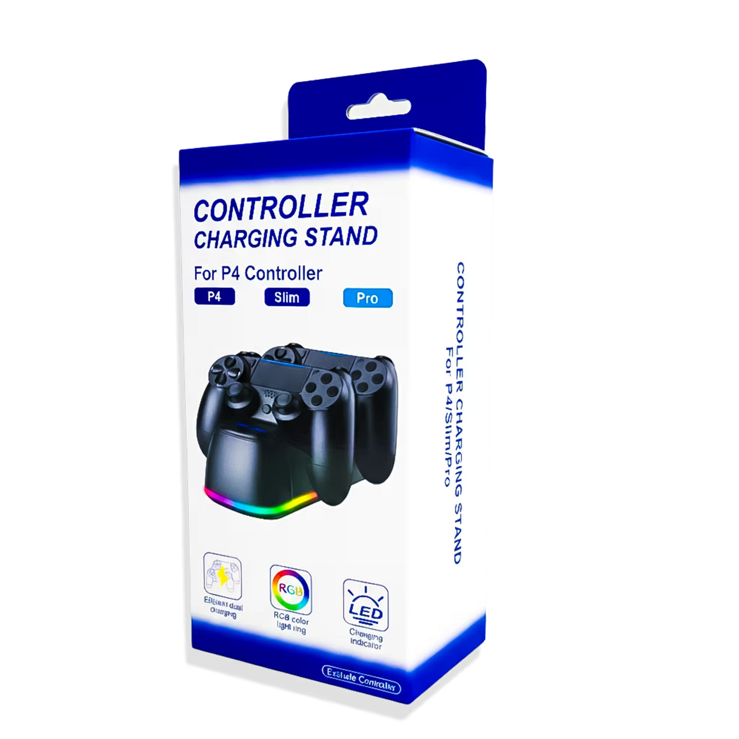 Base de Carga Dual PS4 RGB Negra – 2 Controles DualShock 4 | PS4, Slim y Pro