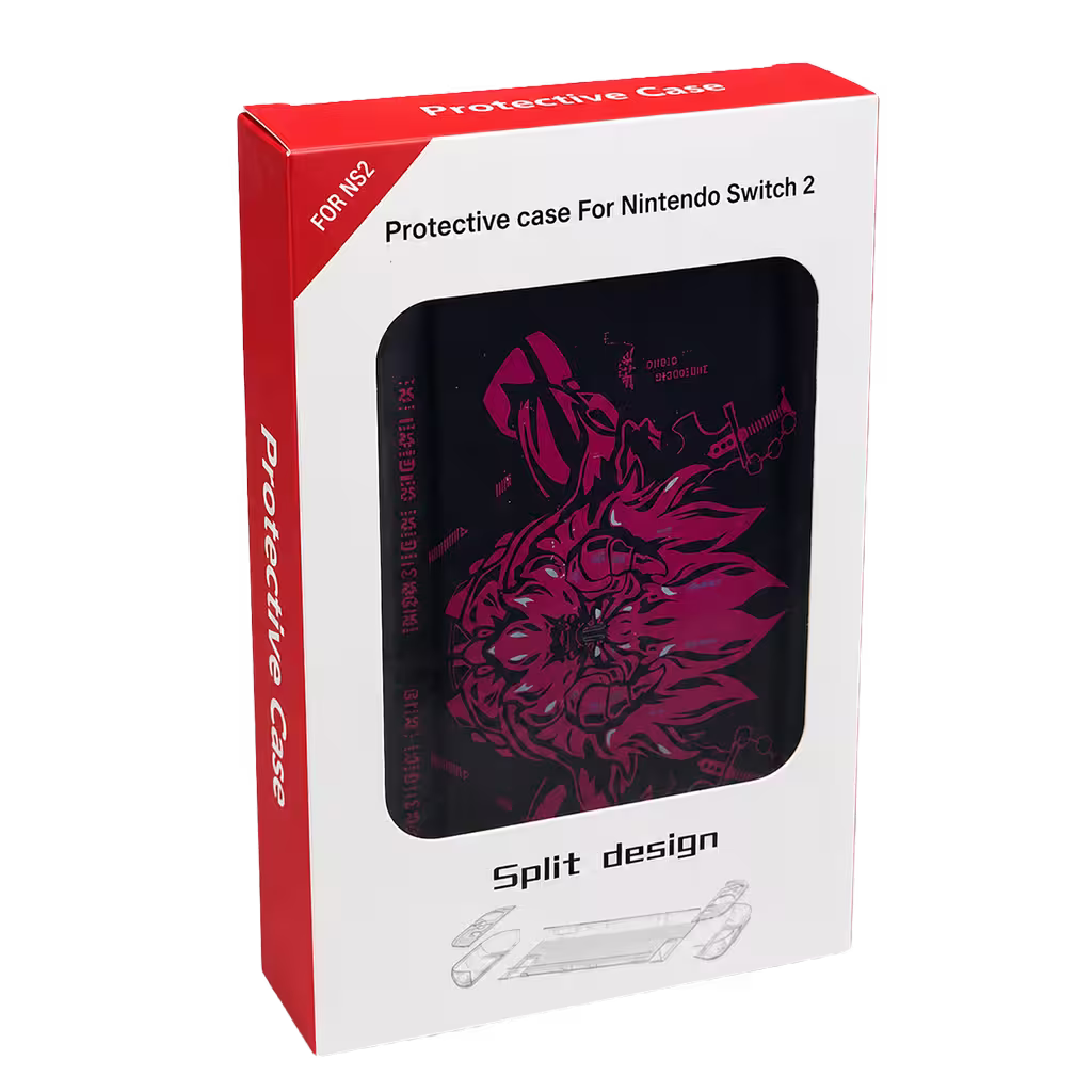 Carcasa Acrílica Nintendo Switch 2 – Zelda Negro & Fucsia Neón | Split Design