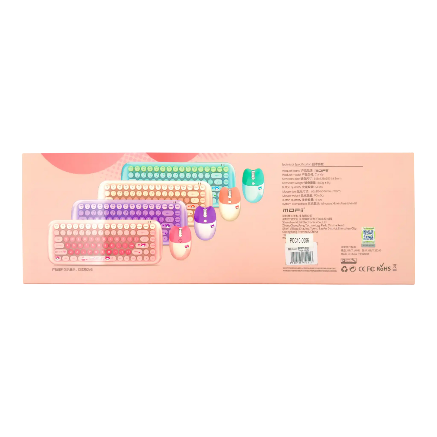 COMBO TECLADO Y MOUSE INALAMBRICO SILENCIOSO MOFII 0056-ROSADO