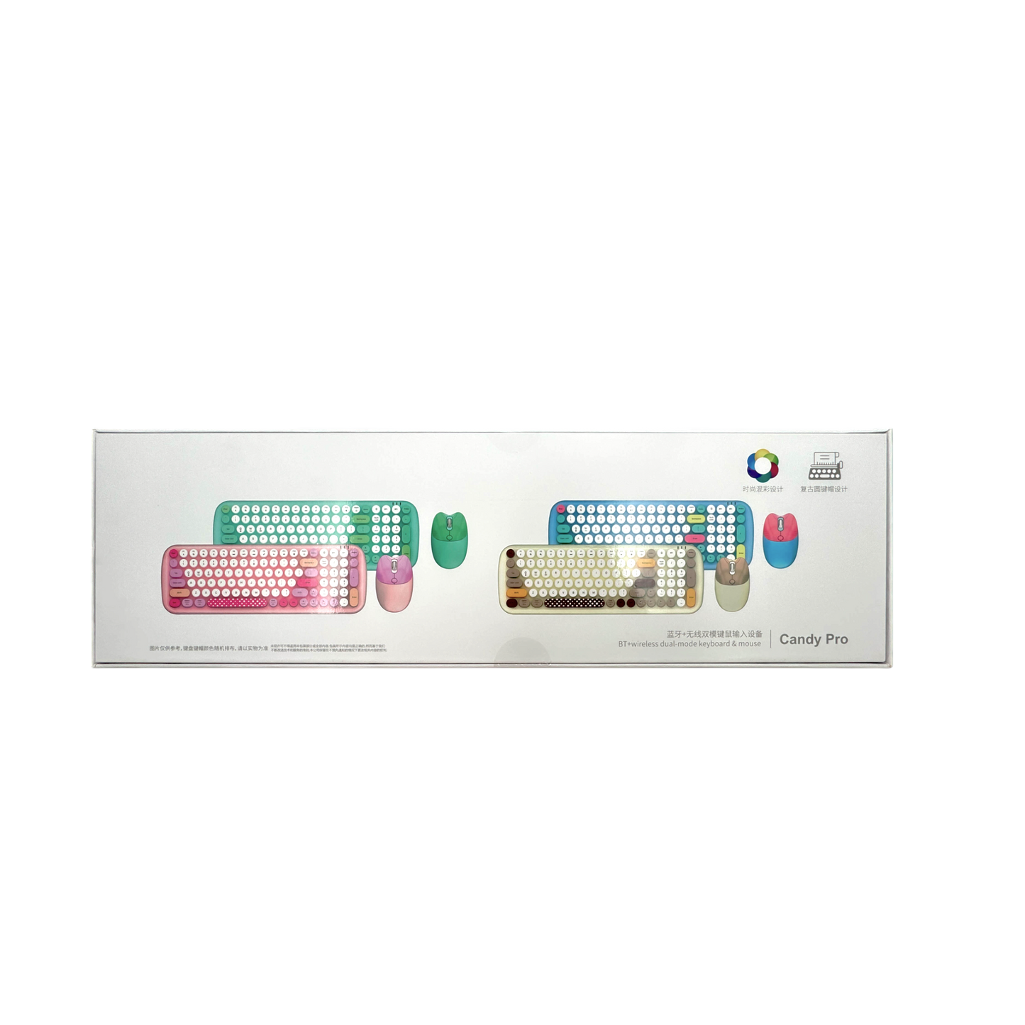 COMBO TECLADO Y MOUSE SILENCIOSO GEEZER CANDY PRO-AZUL
