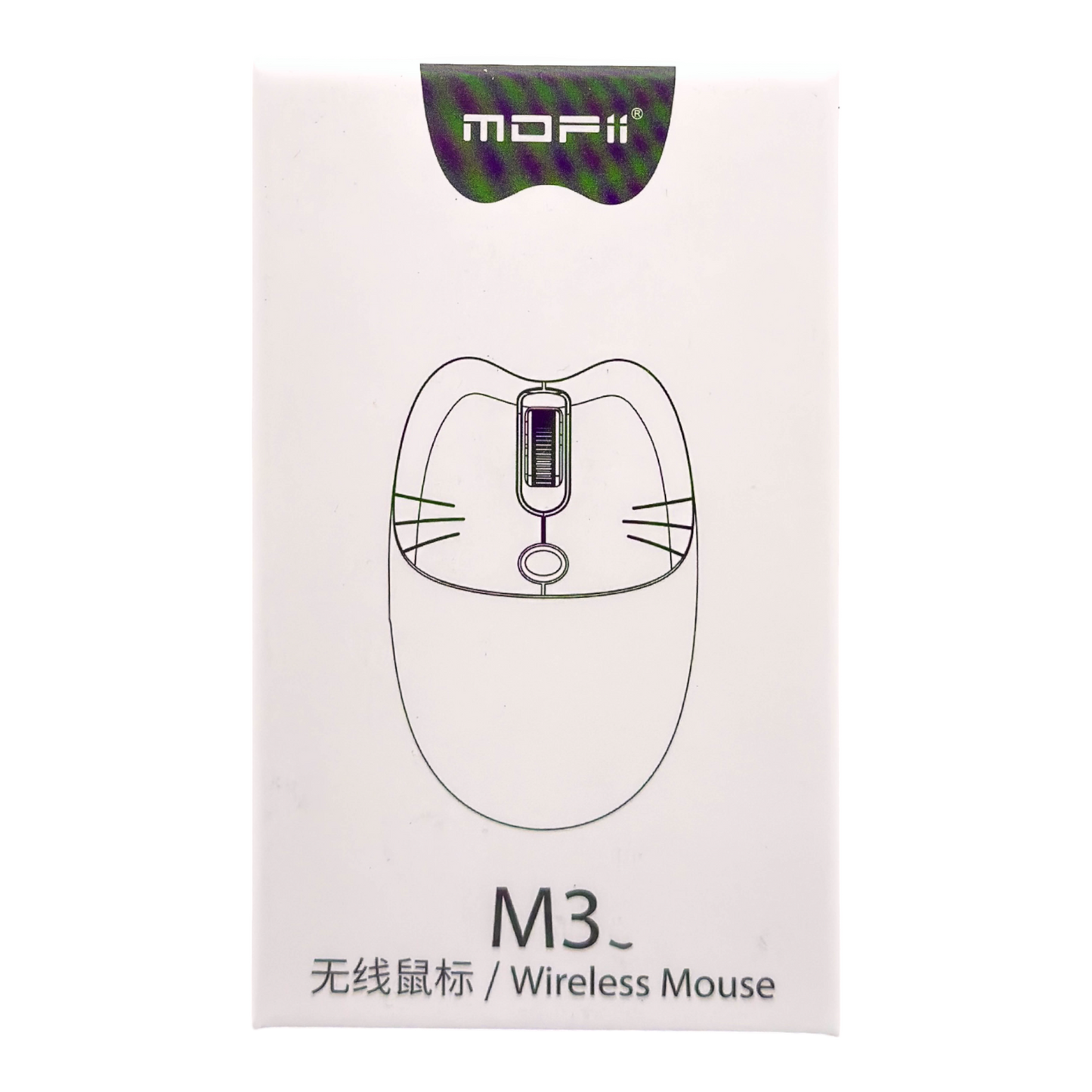 Mouse Inalámbrico MOFii M3 Morado - Silencioso 2.4G 1600 DPI Diseño Gato Ergonómico