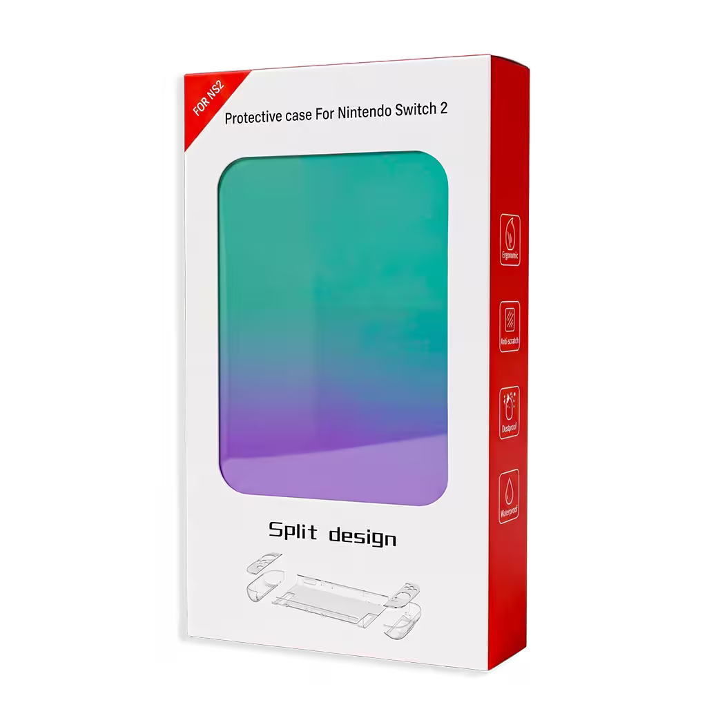 Carcasa Protectora Nintendo Switch 2 | Acrílica Degradado Verde Menta y Lila