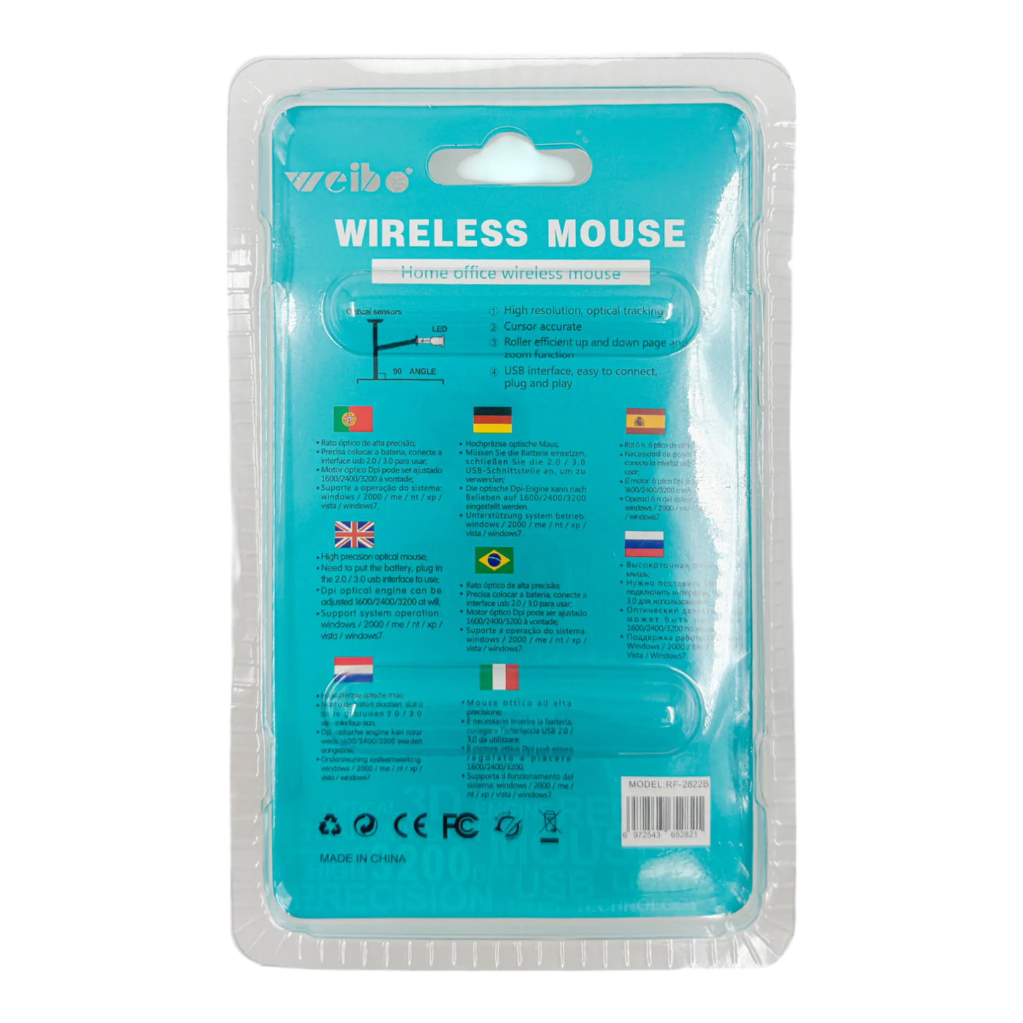 MOUSE INALÁMBRICO | WEIBO 2822B NEGRO