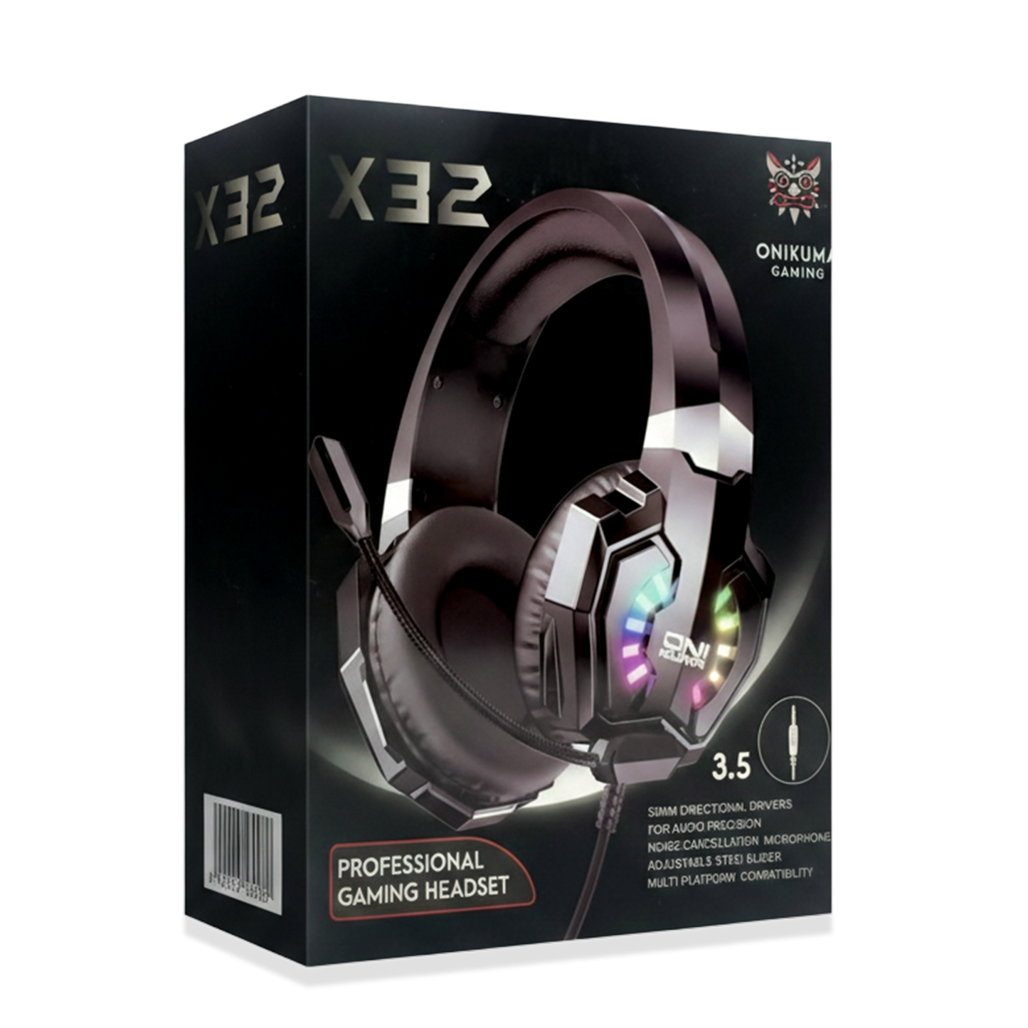 Diadema Gamer ONIKUMA X32 RGB – Drivers 50mm | Mic Flexible | Cable 2m | Universal