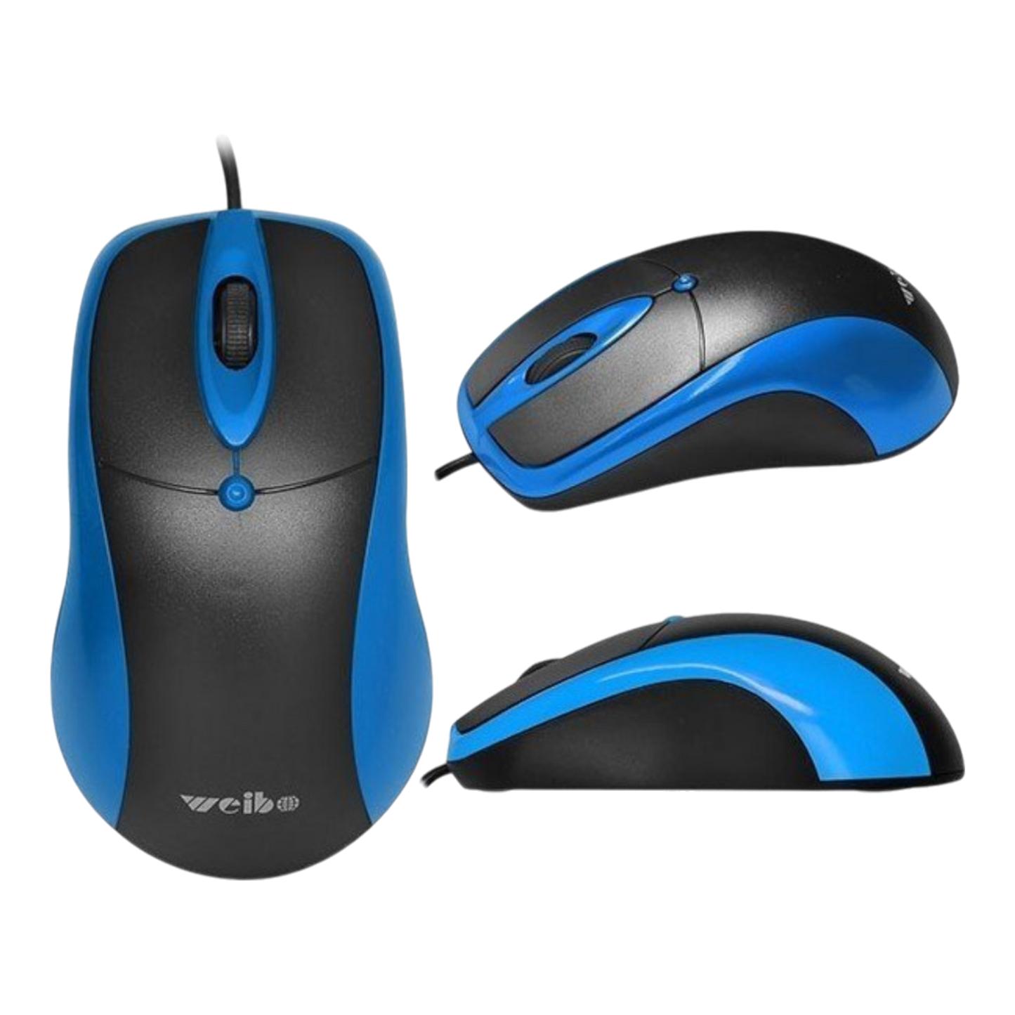 MOUSE ÓPTICO CON CABLE | WEIBO FC-5082 AZUL