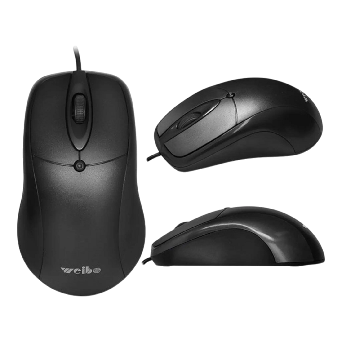 MOUSE ÓPTICO CON CABLE | WEIBO FC-5082 NEGRO