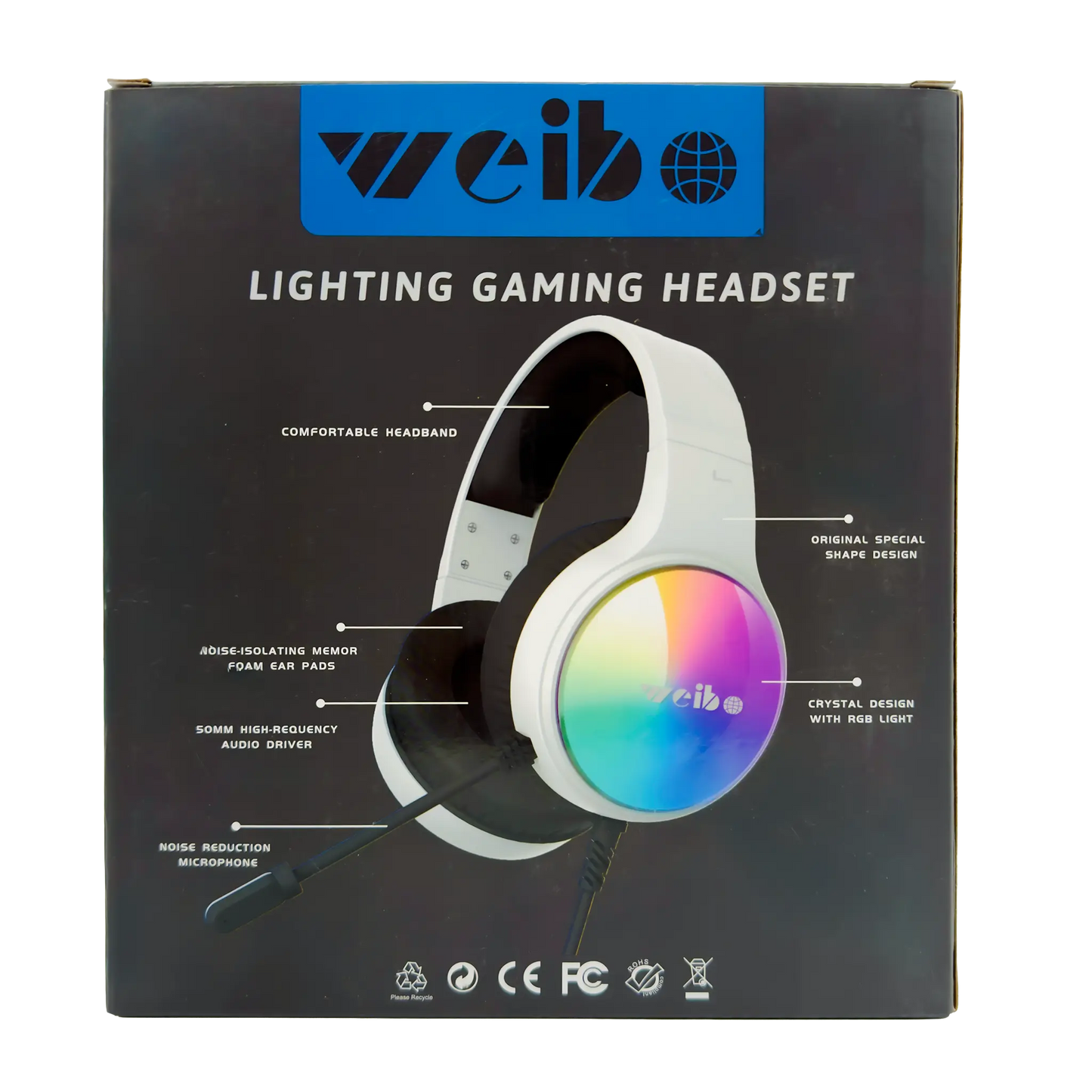Diadema Gamer WEIBO G60 Sonido 7.1 USB RGB | Auriculares Gaming