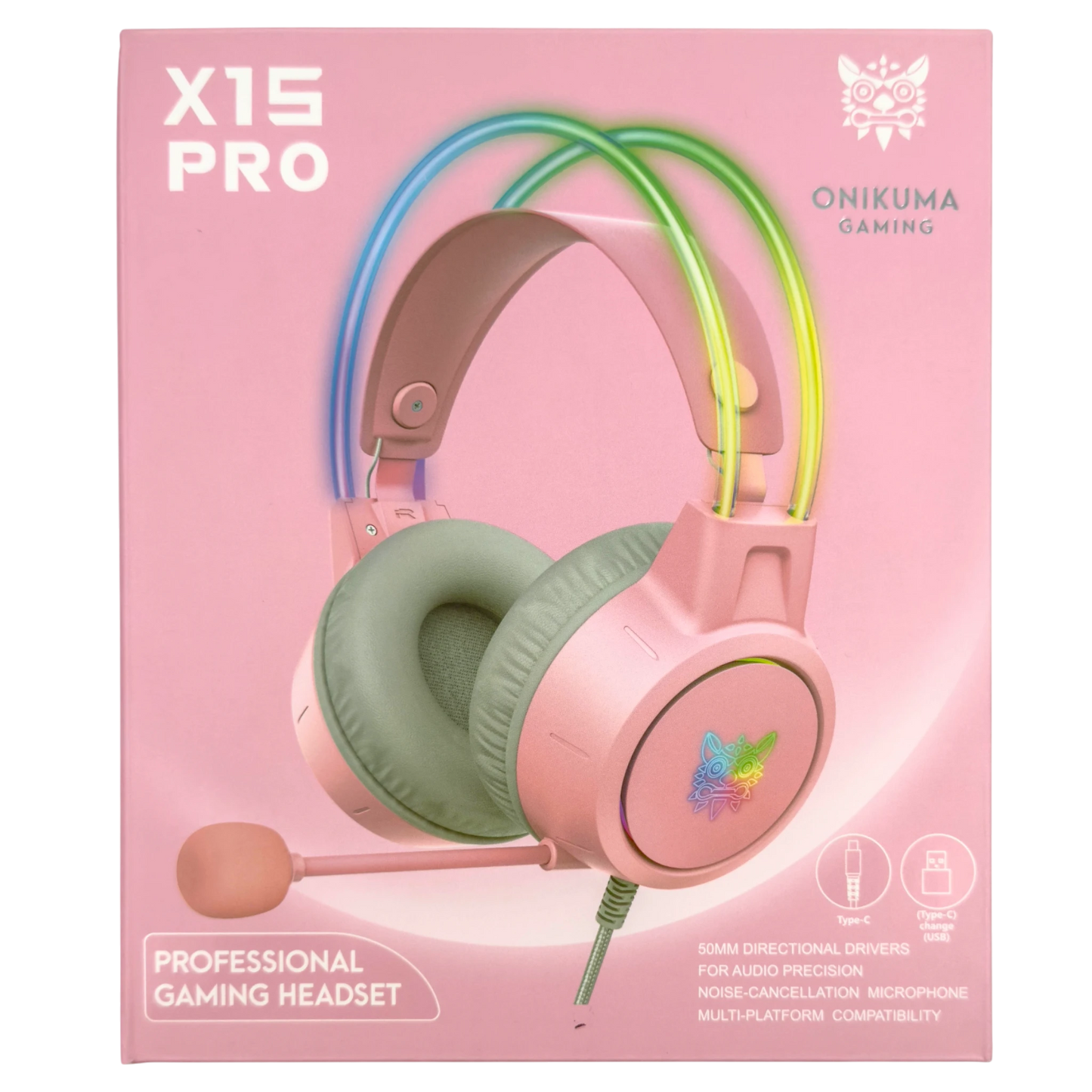 Diadema Gamer ONIKUMA X15 PRO ROSADA