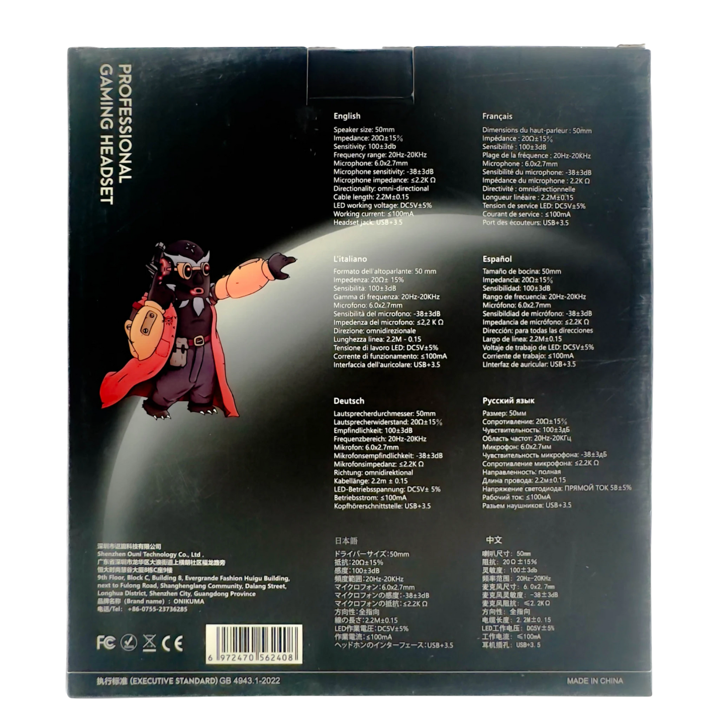 Diadema Gamer ONIKUMA X32 RGB - Audio Estéreo 50mm