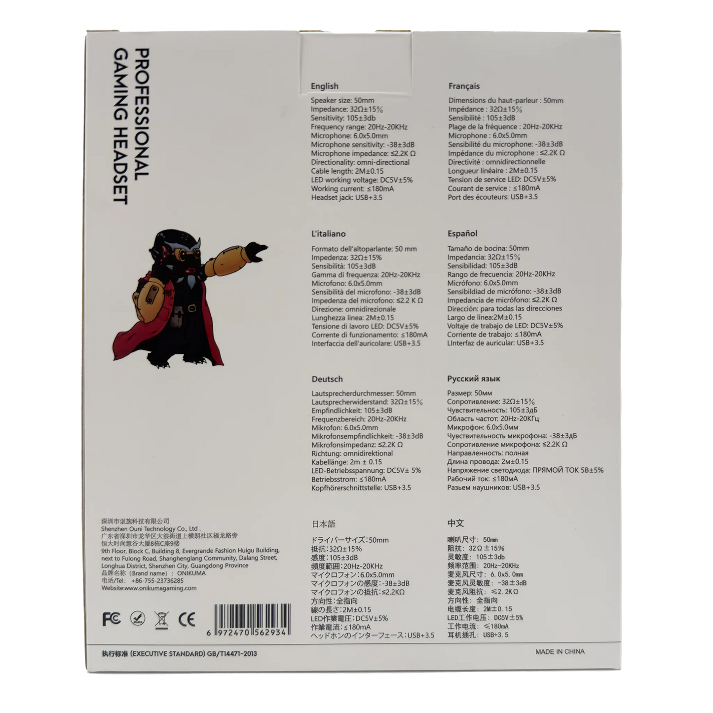 Diadema Gamer ONIKUMA X22 RGB Blanca - Audio Estéreo 50mm