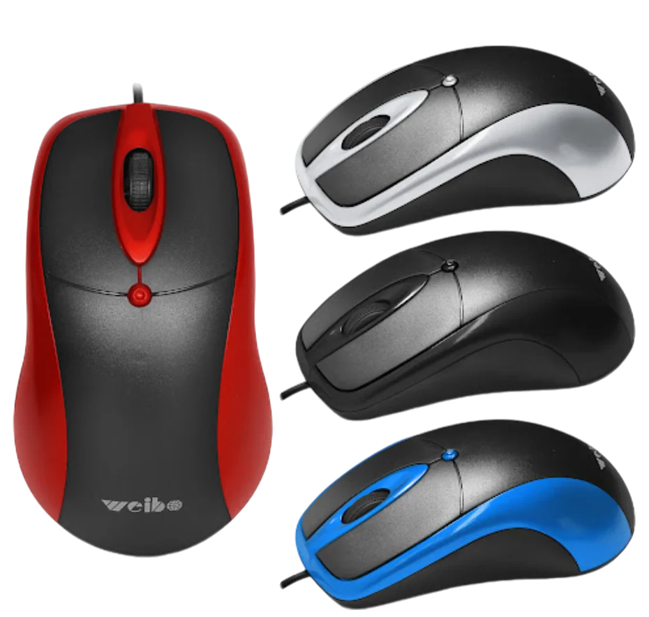 MOUSE ÓPTICO CON CABLE | WEIBO FC-5082 NEGRO