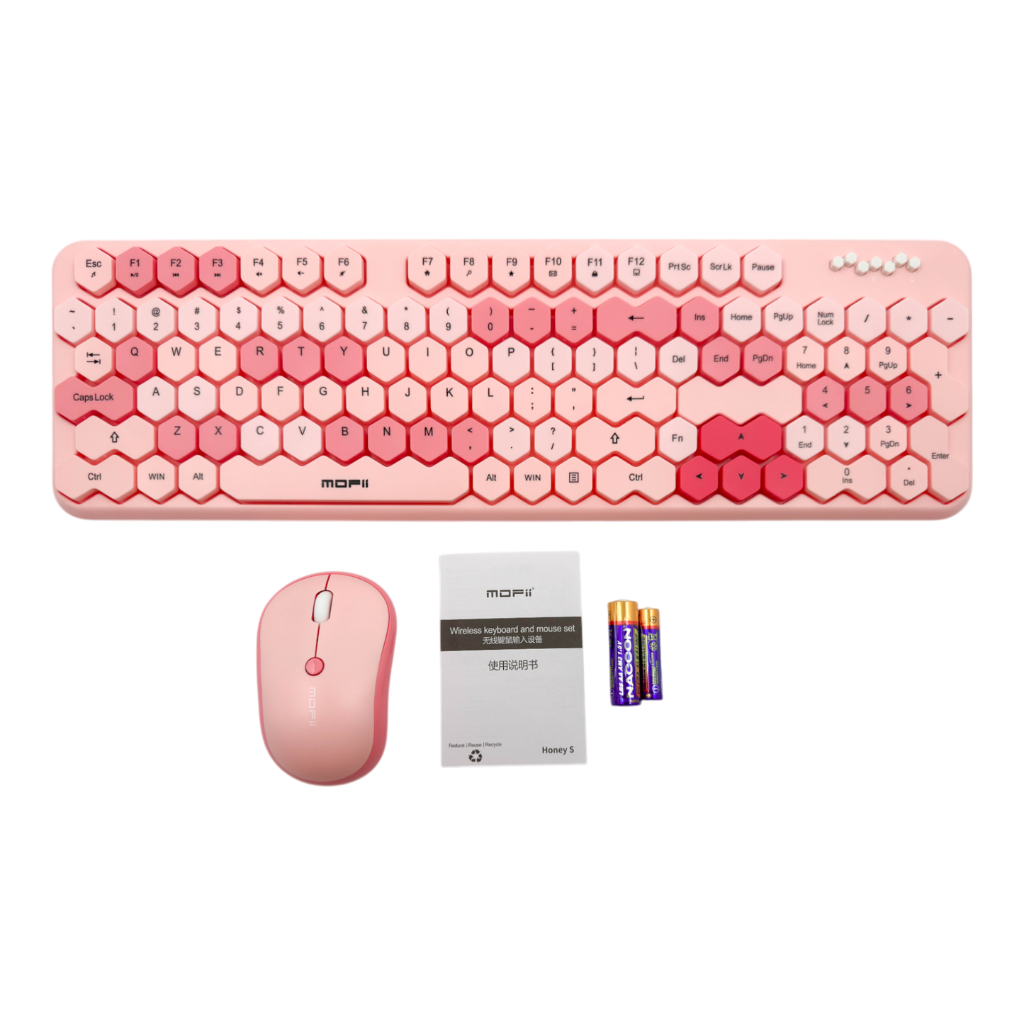COMBO TECLADO Y MOUSE MOFII 0054 HONEY KEY-ROSADO