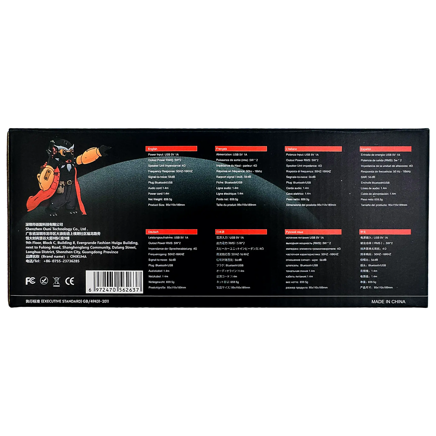 Parlantes Gaming ONIKUMA L2 RGB Bluetooth USB - 6W RMS Control de Voz