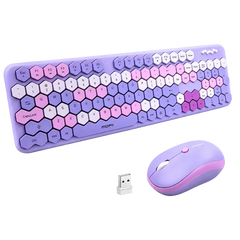 Combo Teclado y Mouse MOFII Honey — Morado | Inalámbrico 2.4G 1200 DPI Membrana