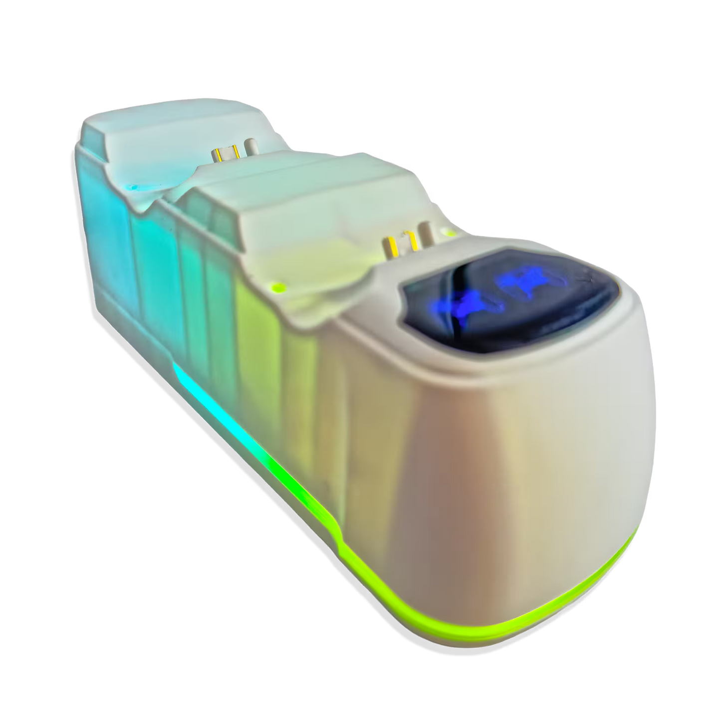 Base de Carga Dual PS4 RGB Blanca - Cargador 2 Controles PlayStation 4 Slim Pro