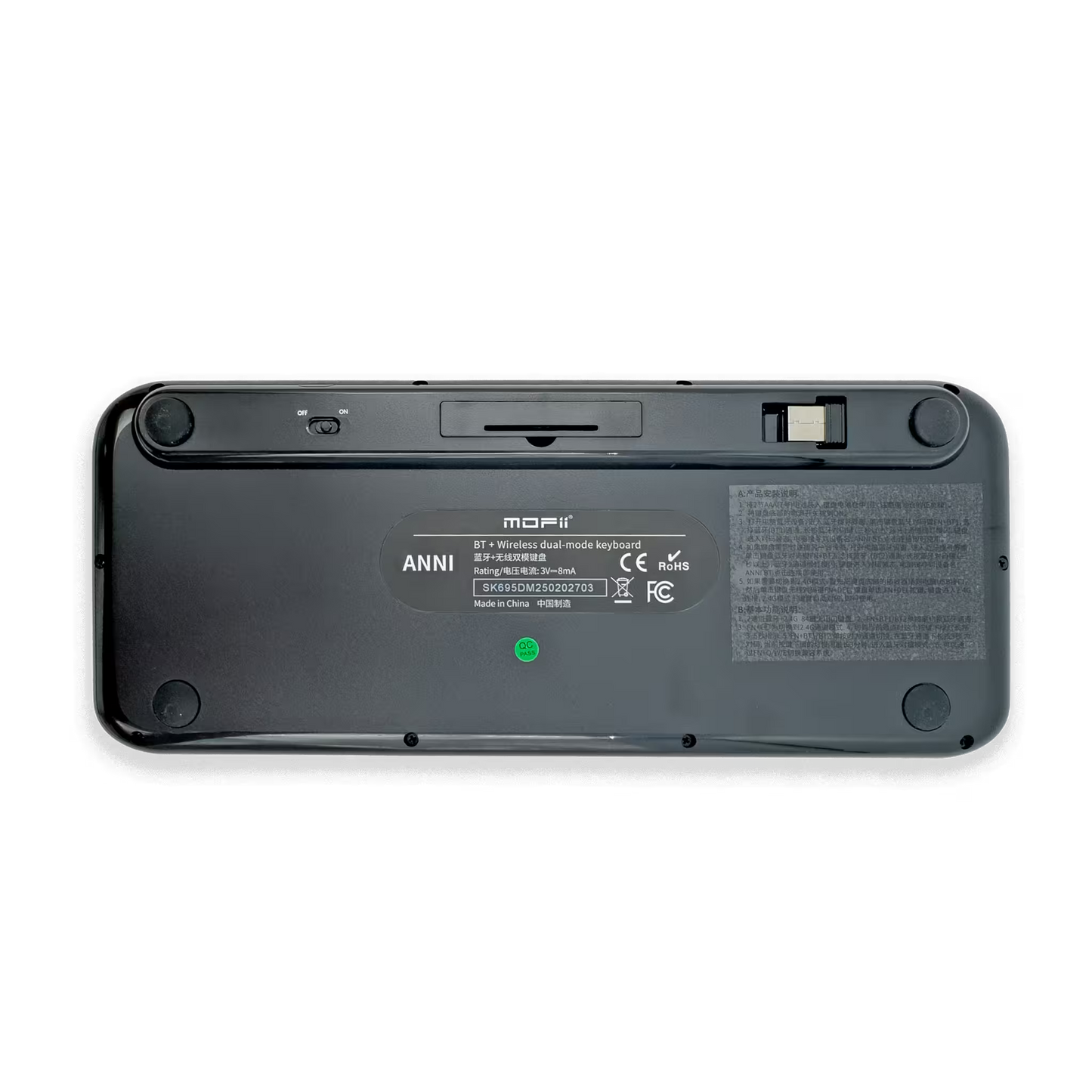 Teclado Inalámbrico Mofii Anni - Degradado Negro | 84 Teclas Redondas | Triple Conexión BT+2.4G | Osito Magnético