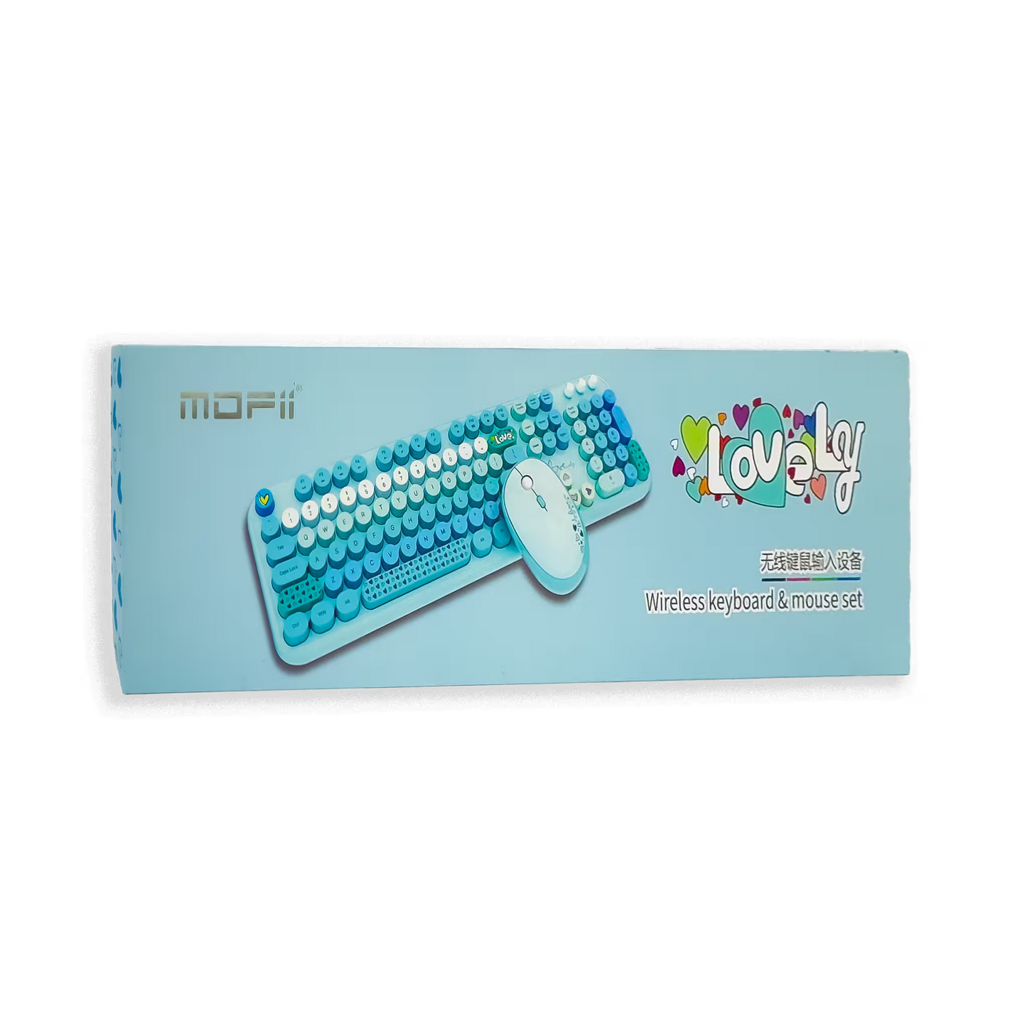 COMBO TECLADO Y MOUSE SILENCIOSO | MOFII LOVELY AZUL