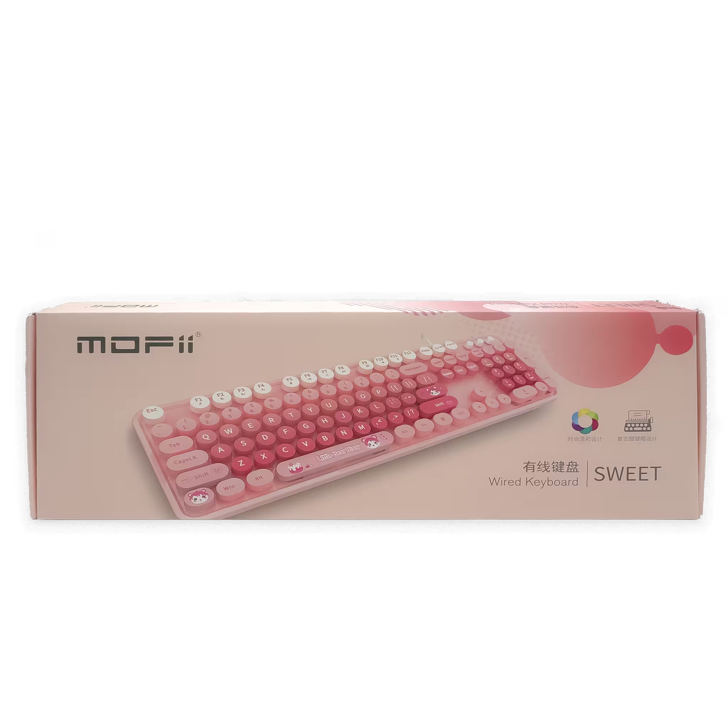 Teclado Cable MOFii Sweet Morado - 104 Teclas Retro USB Multimedia