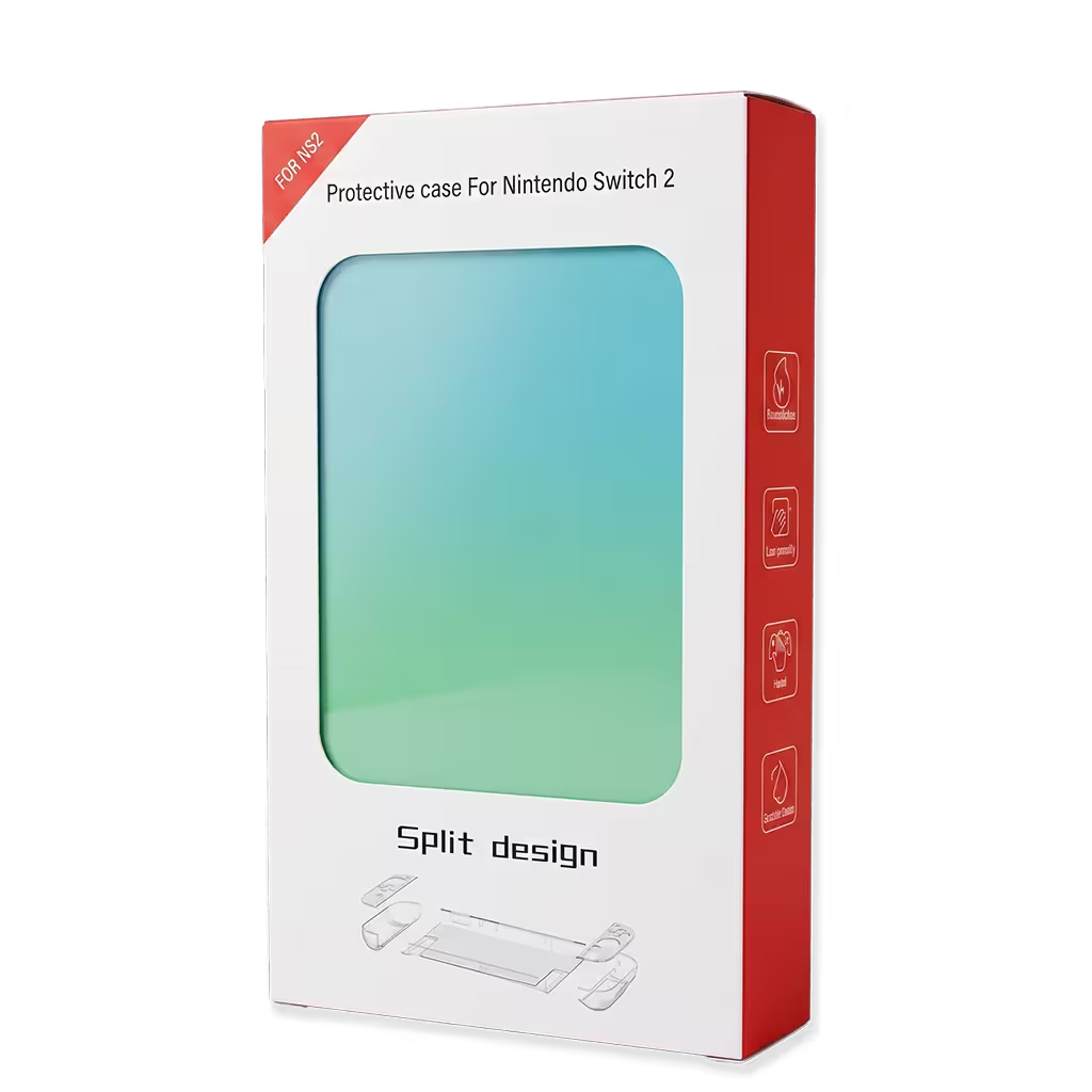Carcasa Acrílica Nintendo Switch 2 – Degradado Verde Menta & Azul | Split Design