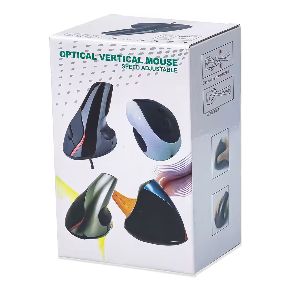 Mouse Ergonómico Vertical Inalámbrico - 5 Botones 2400 DPI Recargable | Negro