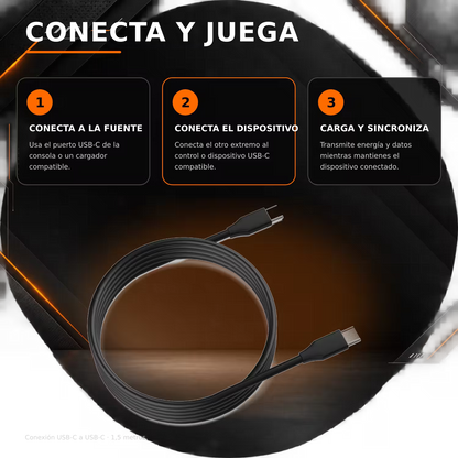 Cable USB-C a USB-C DOBE 1.5m  – Carga Rápida 5V/3A + Datos 480Mbps | Nailon Trenzado