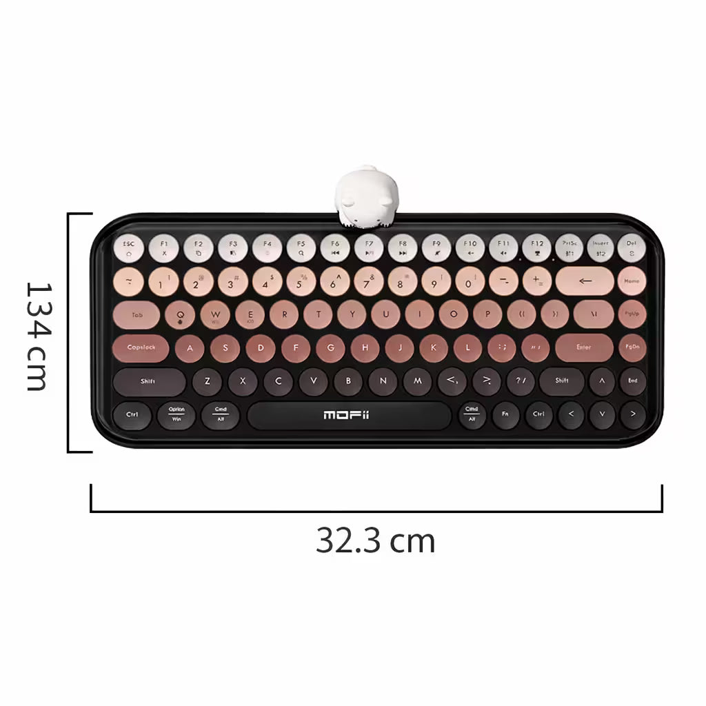 Teclado Inalámbrico Mofii Anni - Degradado Negro | 84 Teclas Redondas | Triple Conexión BT+2.4G | Osito Magnético