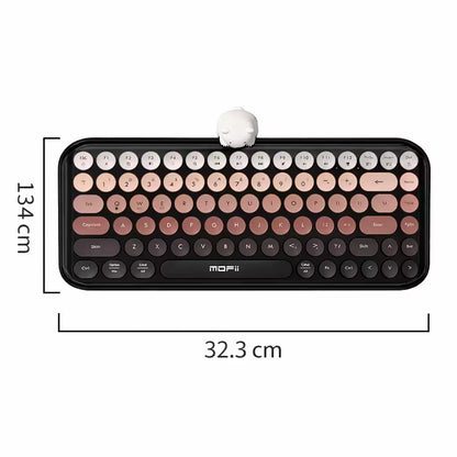 Teclado Inalámbrico Mofii Anni - Degradado Negro | 84 Teclas Redondas | Triple Conexión BT+2.4G | Osito Magnético