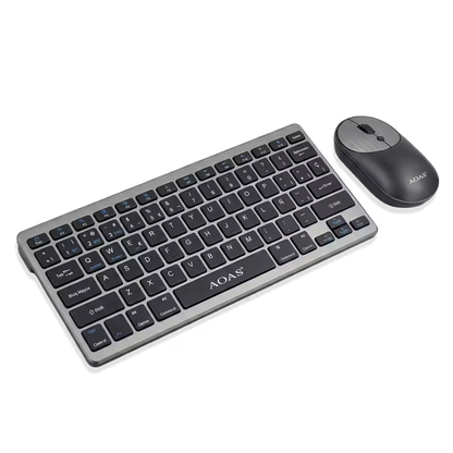 Combo Teclado y Mouse Inalámbrico AOAS A-1011B Recargable - 3 Modos Bluetooth 2.4G USB-C