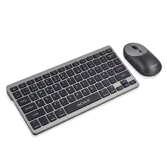 Combo Teclado y Mouse Inalámbrico AOAS A-1011B Recargable - 3 Modos Bluetooth 2.4G USB-C