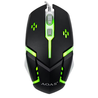 Combo Teclado y Mouse Gamer RGB AOAS A-1020 Blanco USB – 104 Teclas con Ñ | DPI 800/1200/1600