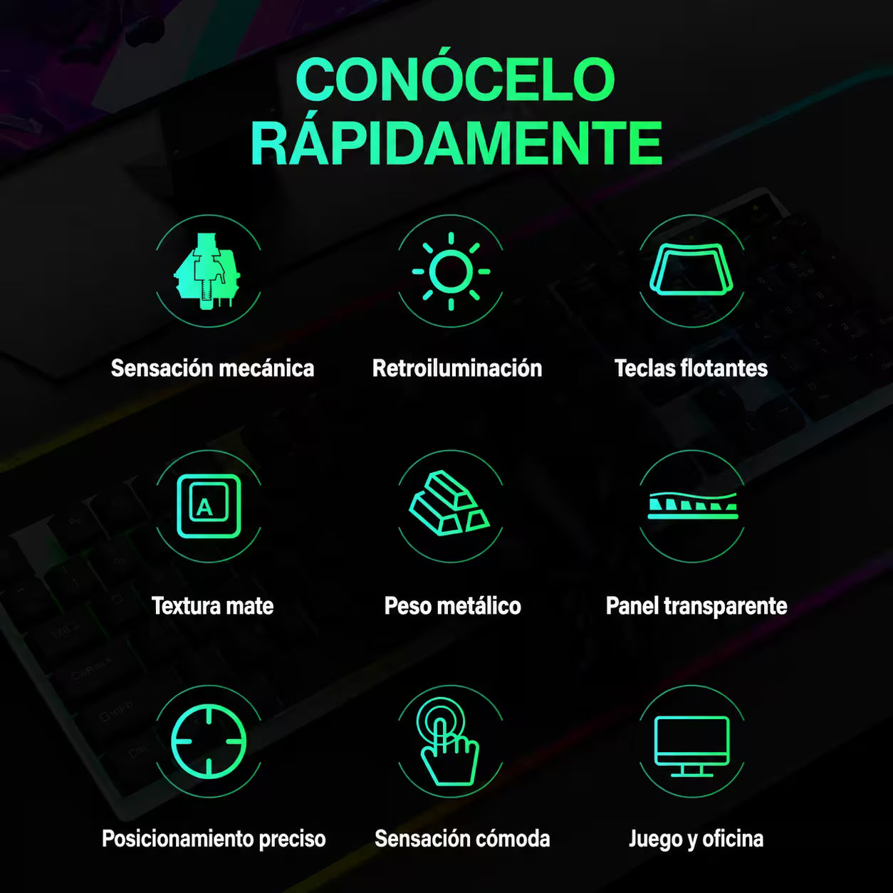 Combo Teclado y Mouse Gamer AOAS M-400 - Blanco | 104 Teclas RGB 1600 DPI USB