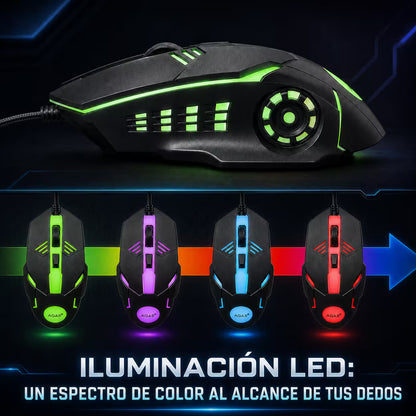 Combo Teclado y Mouse Gamer WB-550 RGB - Membrana 104 Teclas Anti-Ghost USB