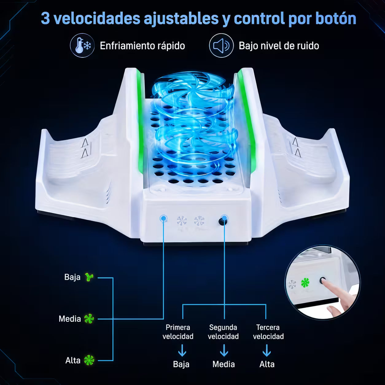 Base Vertical Multifuncional DOBE para Xbox Series S — RGB, Carga Dual y Refrigeración