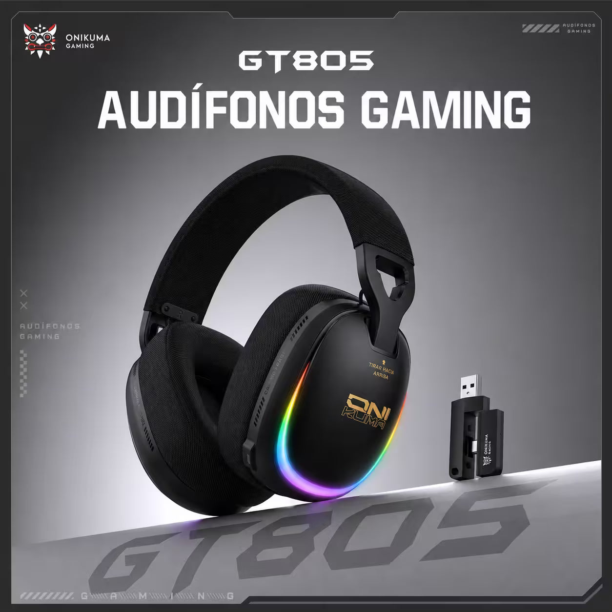 Audífonos Gamer Inalámbricos Onikuma GT805 - vista 6 diadema gamer audífonos