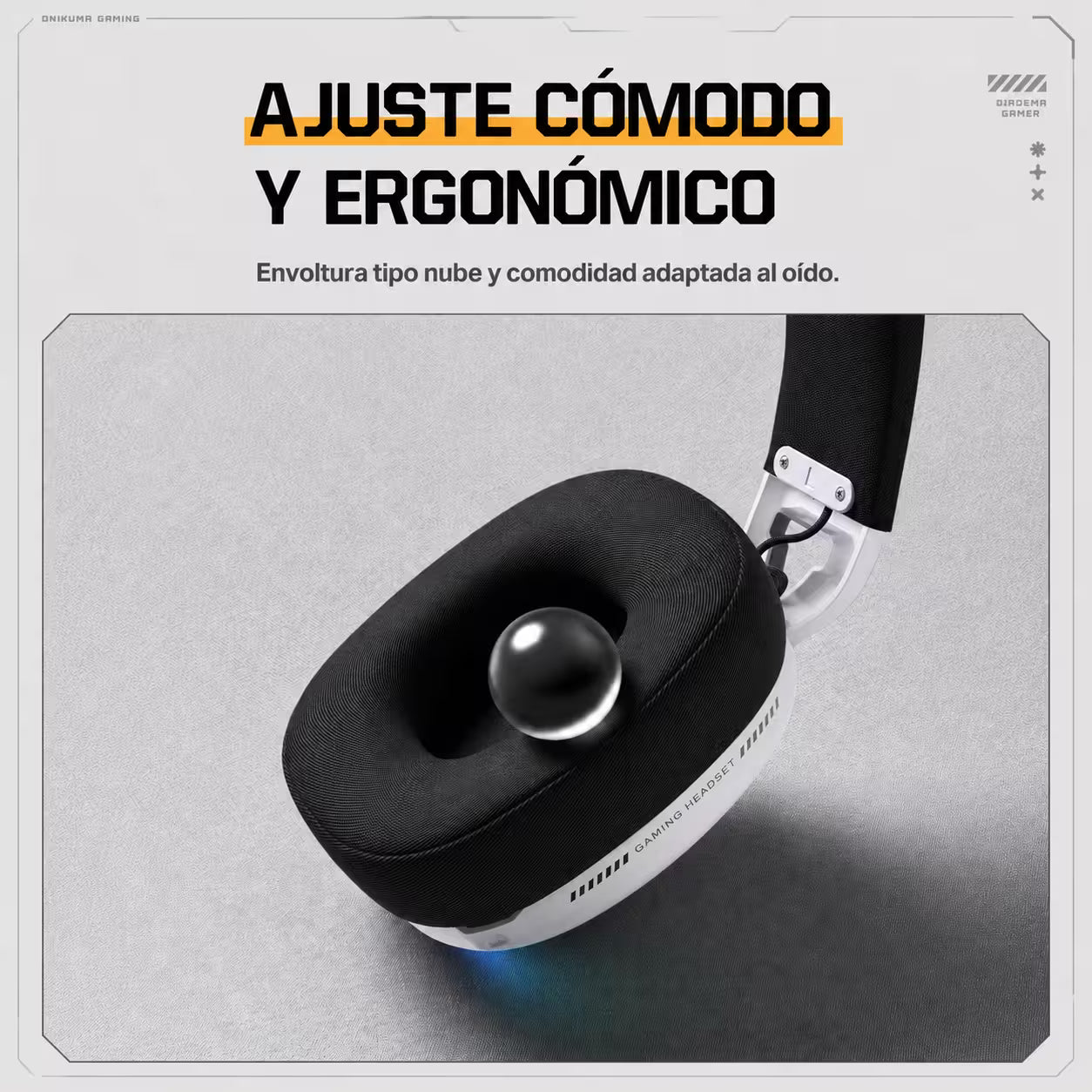 Audífonos Gamer Inalámbricos Onikuma GT805 Blanca| 4 en 1 | Mic Oculto ENC | 60H Batería | PS5, PC, Switch, Móvil