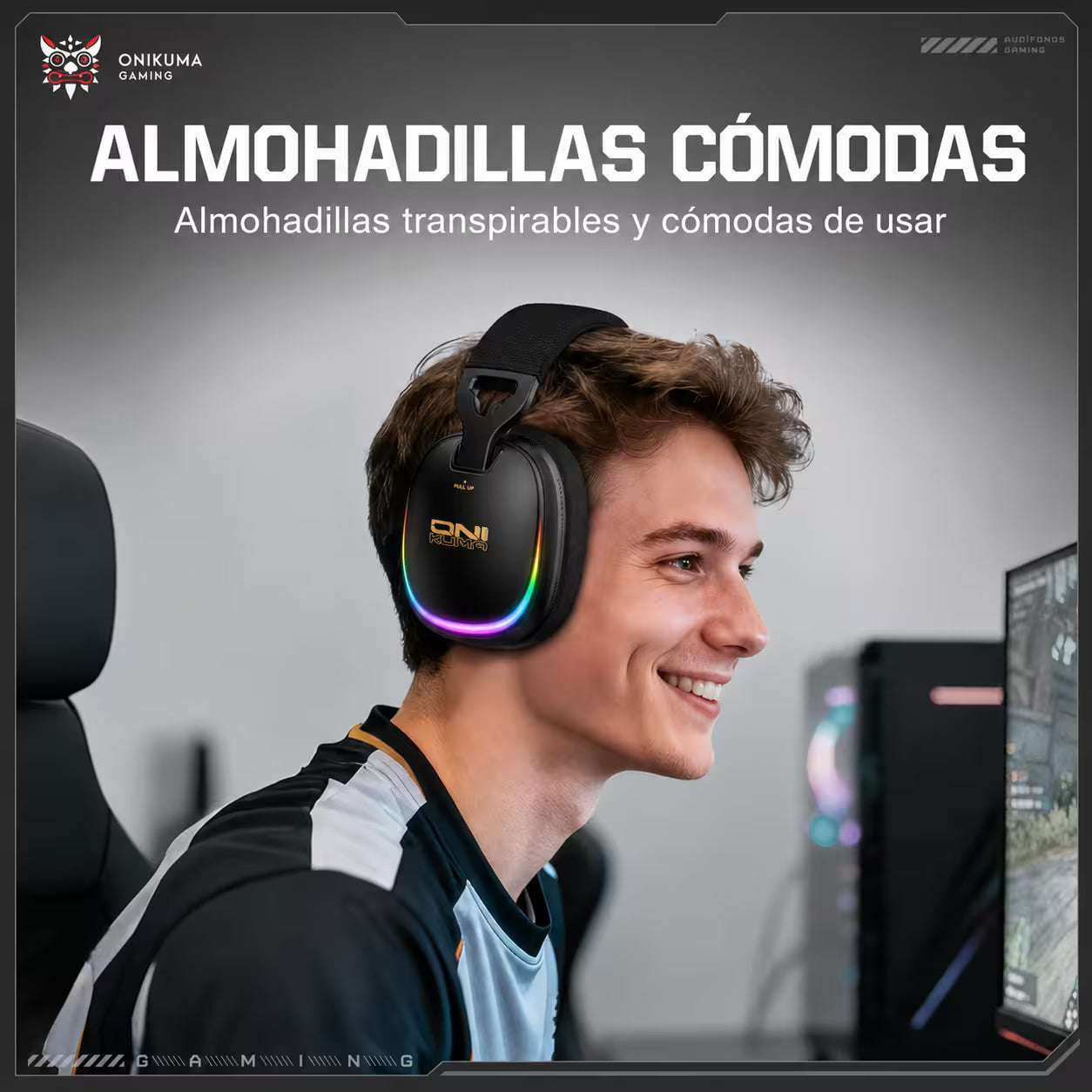Audífonos Gamer Inalámbricos Onikuma GT805 - vista 7 diadema gamer audífonos