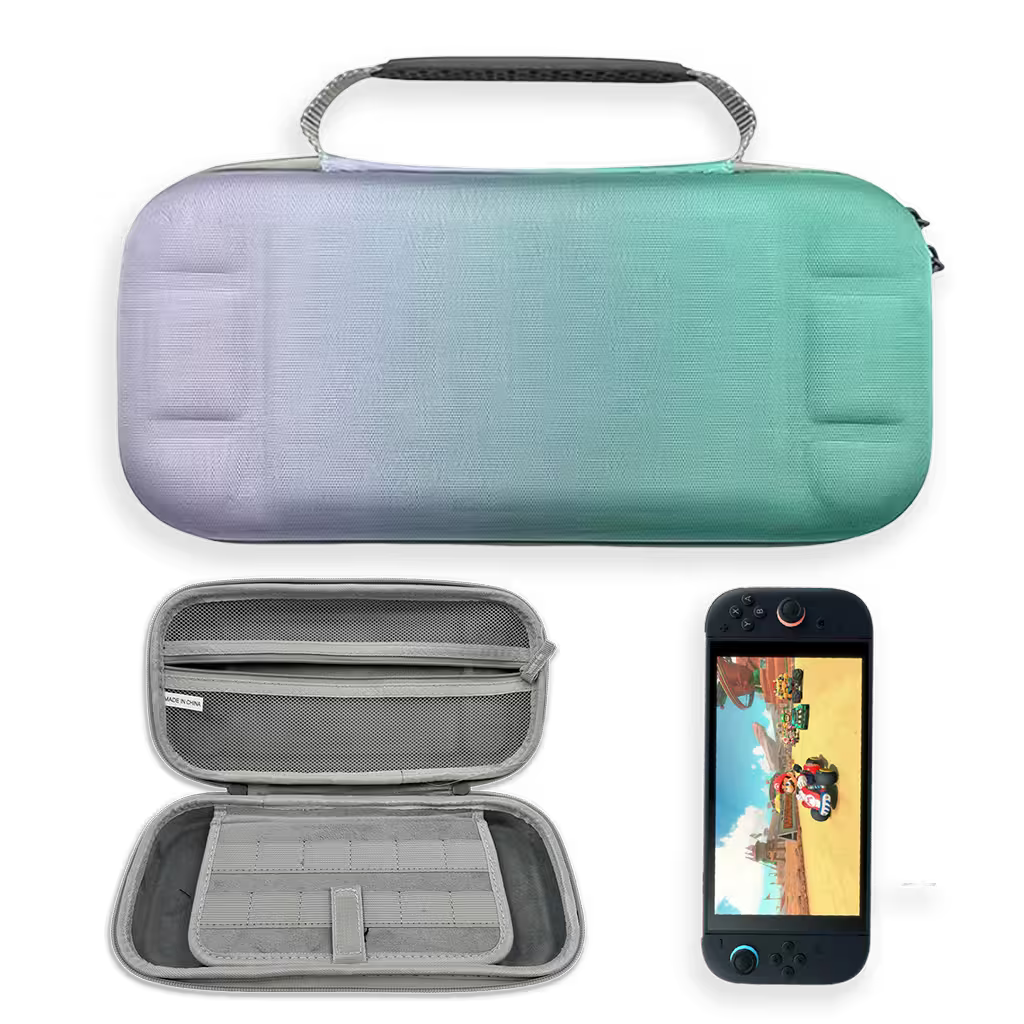 Estuche de Transporte Nintendo Switch 2 | Semirrígido Degradado Lila y Menta
