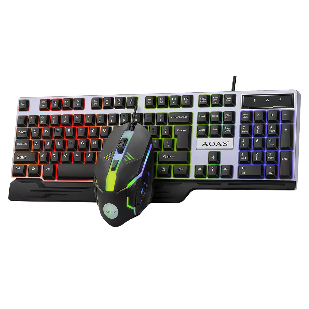 Combo Teclado y Mouse Gamer WB-550 RGB - Membrana 104 Teclas Anti-Ghost USB