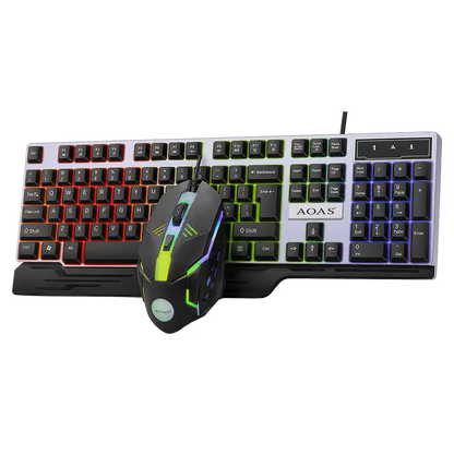 Combo Teclado y Mouse Gamer WB-550 RGB - Membrana 104 Teclas Anti-Ghost USB