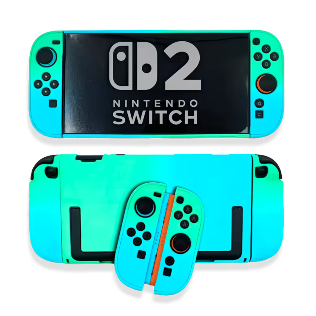 Carcasa Acrílica Nintendo Switch 2 – Degradado Verde Menta & Azul | Split Design